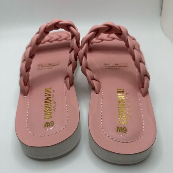 CUSHIONAIRE Women's braided slide sandal +Memory Foam 6.5 PINK - Picture 4 of 7